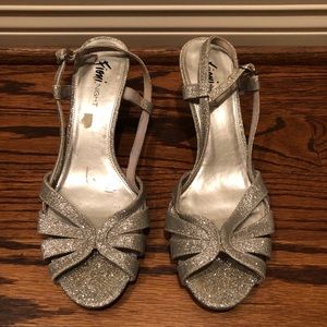 Silver Fioni heels, size 11